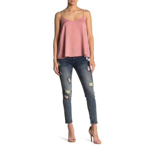 NWT MISS ME Floral Embroidered Skinny Jeans - Picture 3 of 12